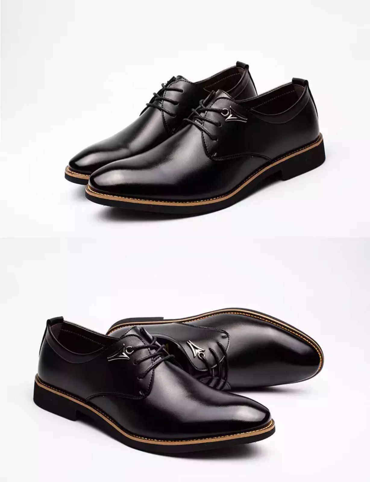 Lace Up Flats Casual Leather Business Dress Formal Shoes
