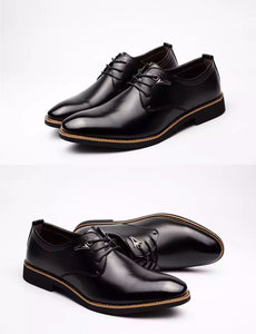 Lace Up Flats Casual Leather Business Dress Formal Shoes