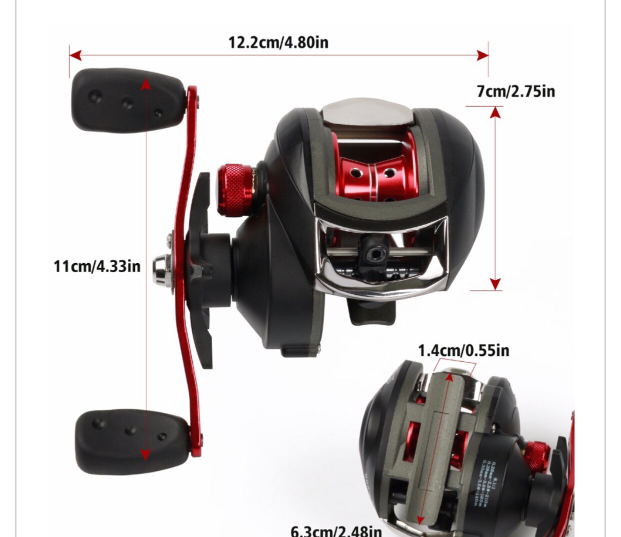 Fishing Bait Casting Reel 8.1:1 gear Ratio