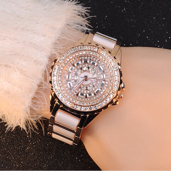 Luxury  Rhinestone Watch Women Gold Watch
