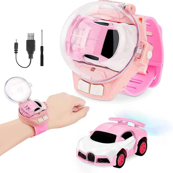 Watch Remote Control Car Toy, 2023 Mini Cartoon RC Car Analog Watch, 2.4G Long Distance Infrared Remote Control Sensing Model Car Toys, Racing Car Watch