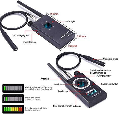 Anti-Spy Detector for Listening GPS Tracker Device with Vibration