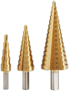 3 PCS Cone Drill Titanium Bit Set 4-12/20/32mm - Saadstore