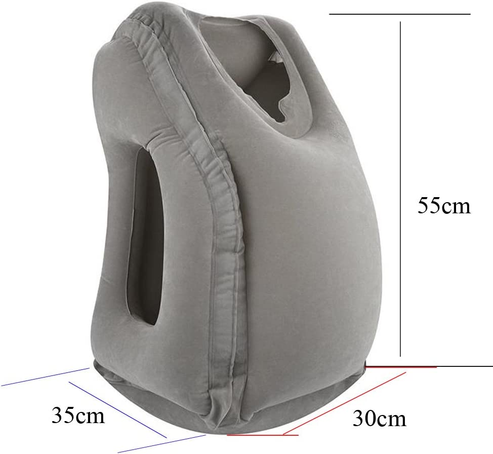 Air-plane Travel Pillow, Multi-functional Smart Inflatable Cushion Comfortable Huggable Travel Pillow For Smart Travelers - Grey
