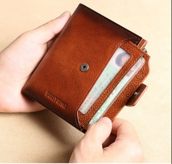 Men's Genuine Leather Wallet RFID Blocking Wallet