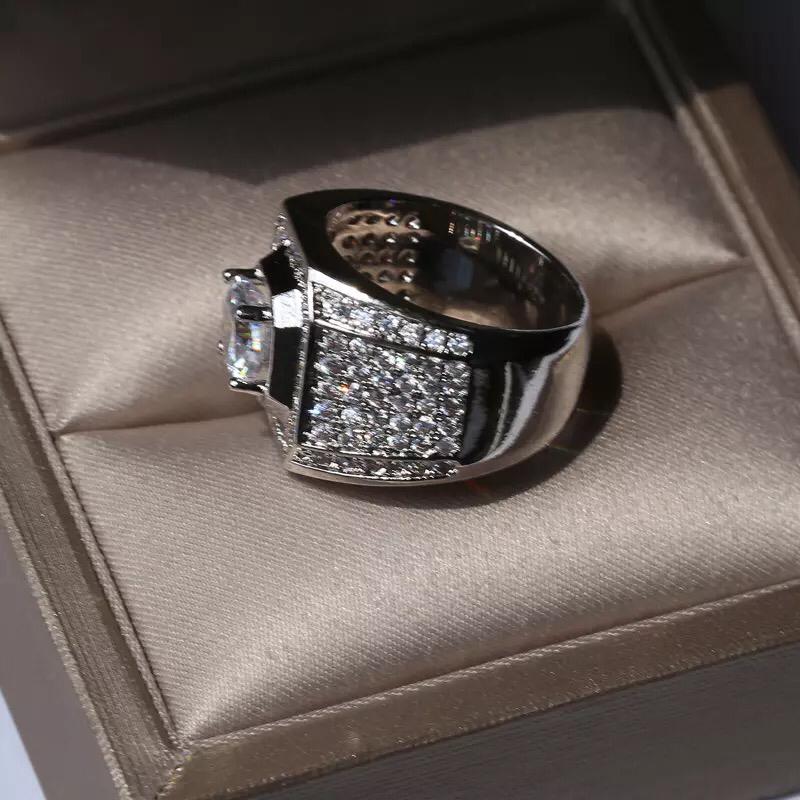 Cubic zirconia men's ring