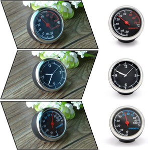 Mini Stick On Clock Hygrometer Clock & Thermometer for Car Dashboard