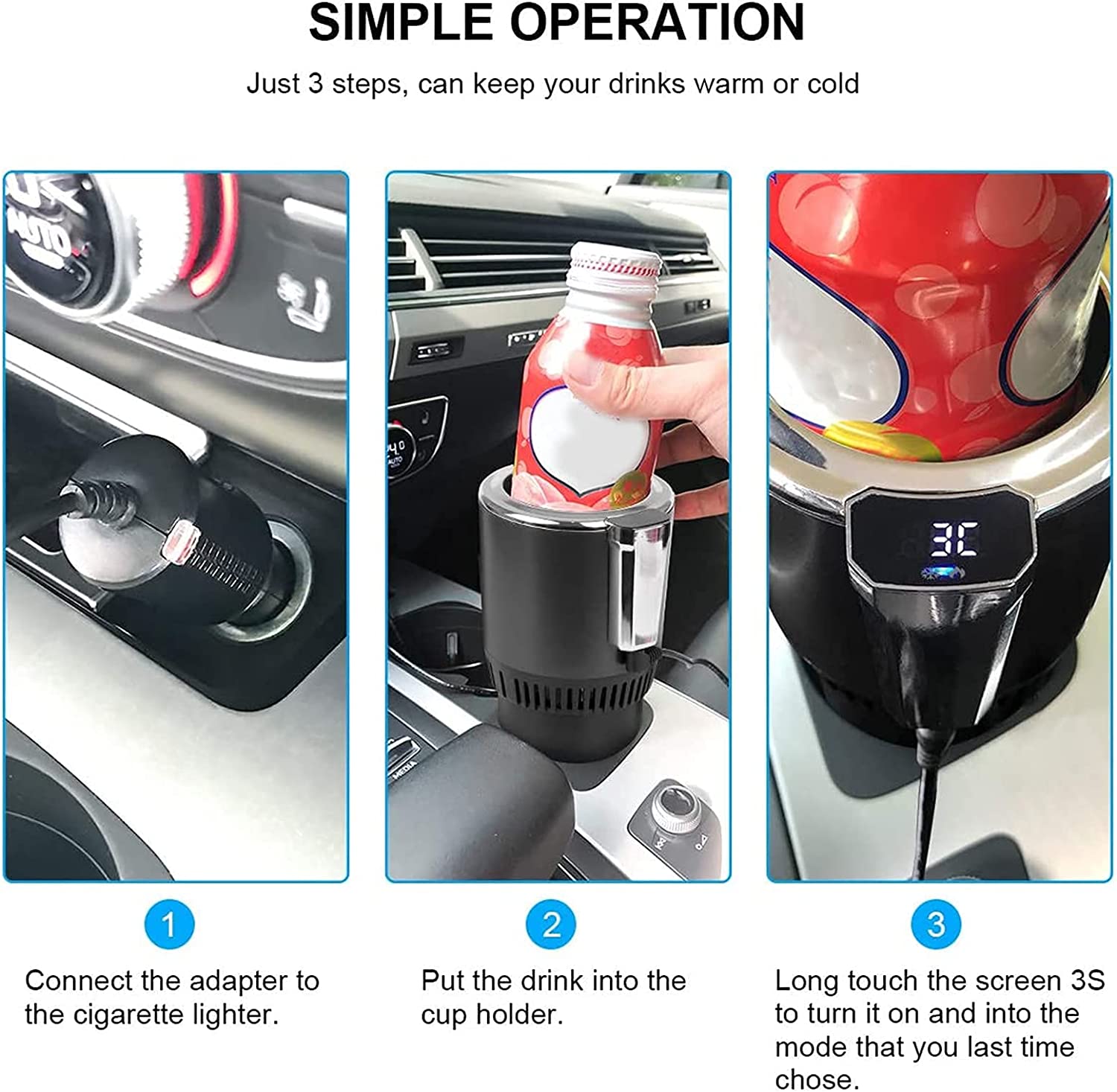 Smart Heating Cooling cup Holder for vehicle