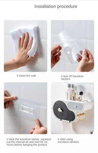 Wall Mount Toilet Roll Paper  Organizer