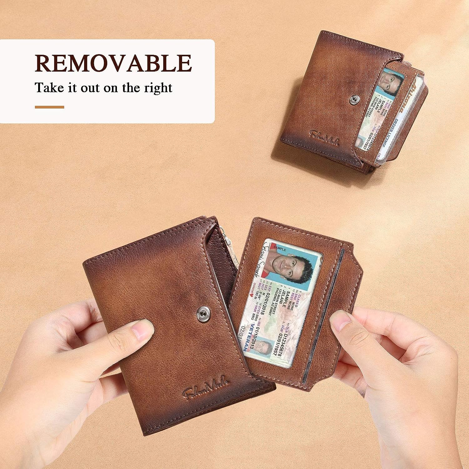 Men's Genuine Leather Wallet RFID Blocking Wallet