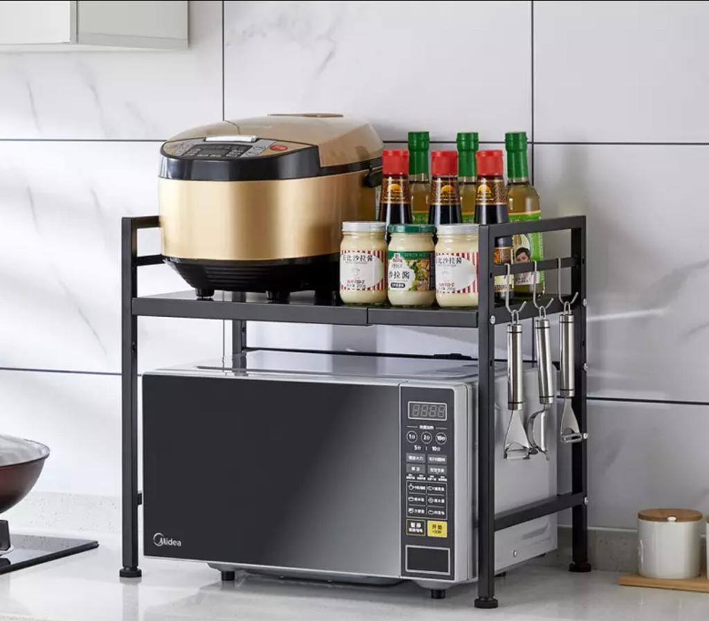 High Storage Capacity Retractable Microwave Oven Rack