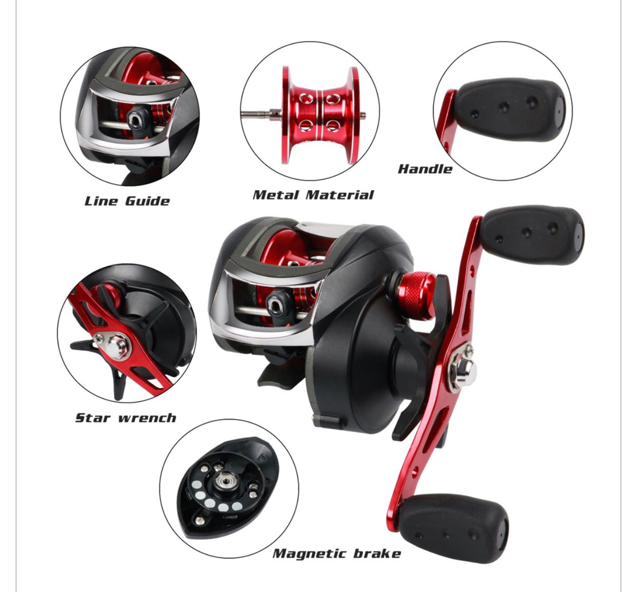 Fishing Bait Casting Reel 8.1:1 gear Ratio