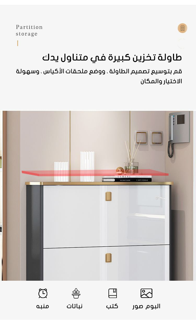 Italian Style Ultra Thin Shoe Cabinet With Large Capacity For Home