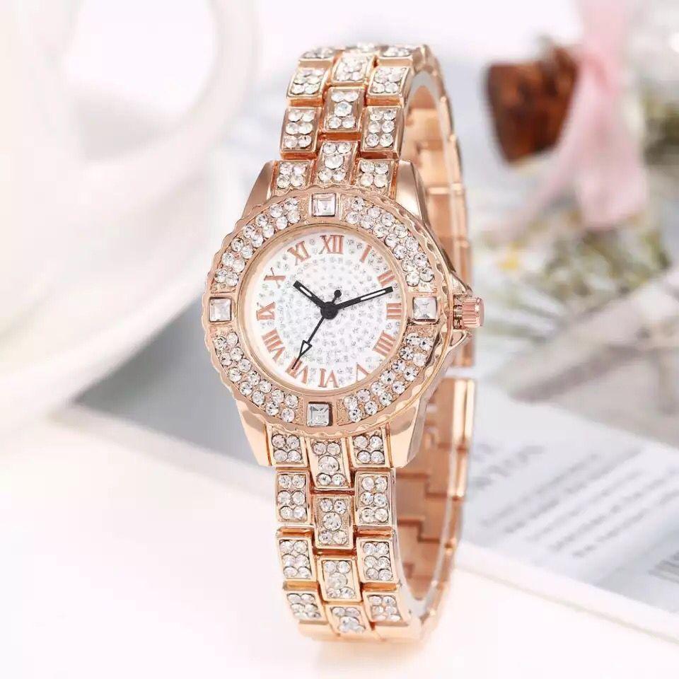 Luxury Brand Rhinestone Women's Bracelet Watches (ROSE GOLD )
