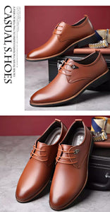 Lace Up Flats Casual Leather Business Dress Formal Shoes