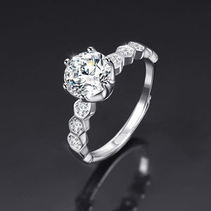 Cubic Zirconia Embellishment Silver Ring