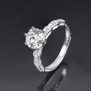 Cubic Zirconia Embellishment Silver Ring