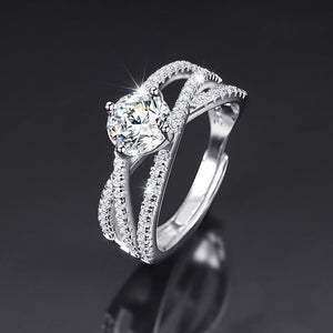Cubic Zirconia Embellishment Silver Ring