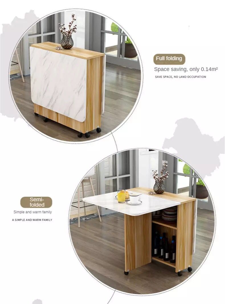 Multifunctional Movable Folding Dining Table