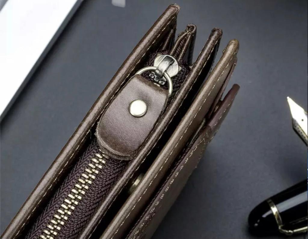 BULLCAPTAIN Men's Wallet Zipper Wallet