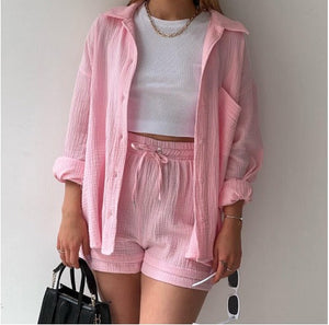 COTTON SUIT WOMEN WITH SHORTS