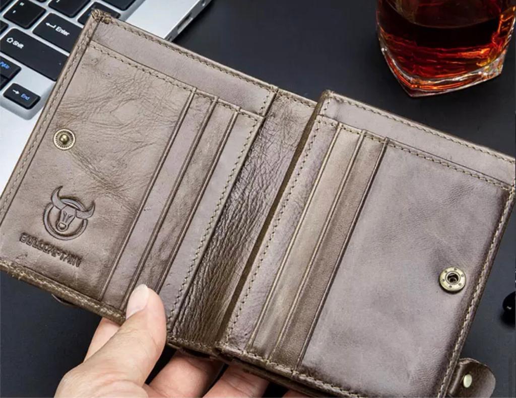 BULLCAPTAIN Men's Wallet Zipper Wallet