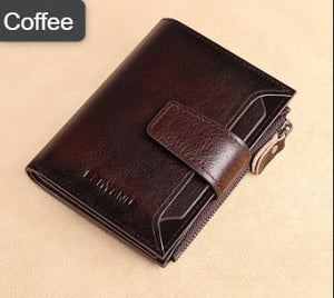 Men's Genuine Leather Wallet RFID Blocking Wallet