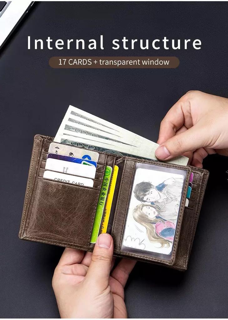 BULLCAPTAIN Men's Wallet Zipper Wallet