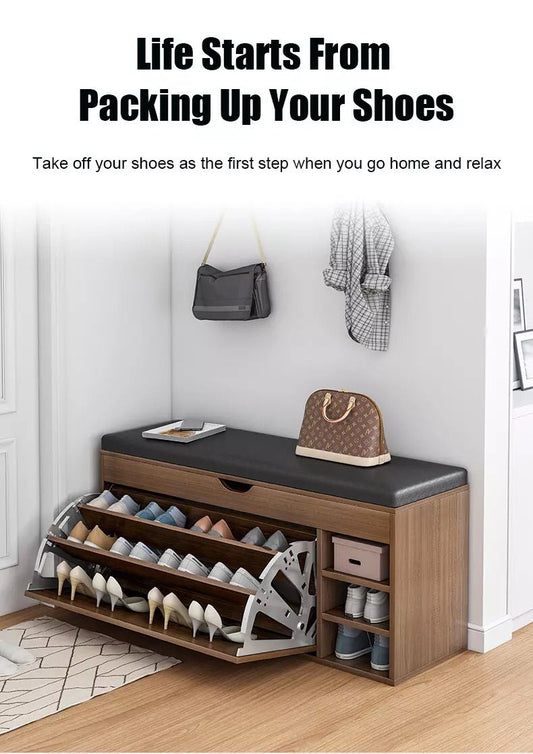 Large Capacity Shoes Cabinet with stool