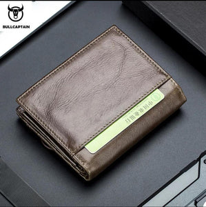 BULLCAPTAIN Men's Wallet Zipper Wallet