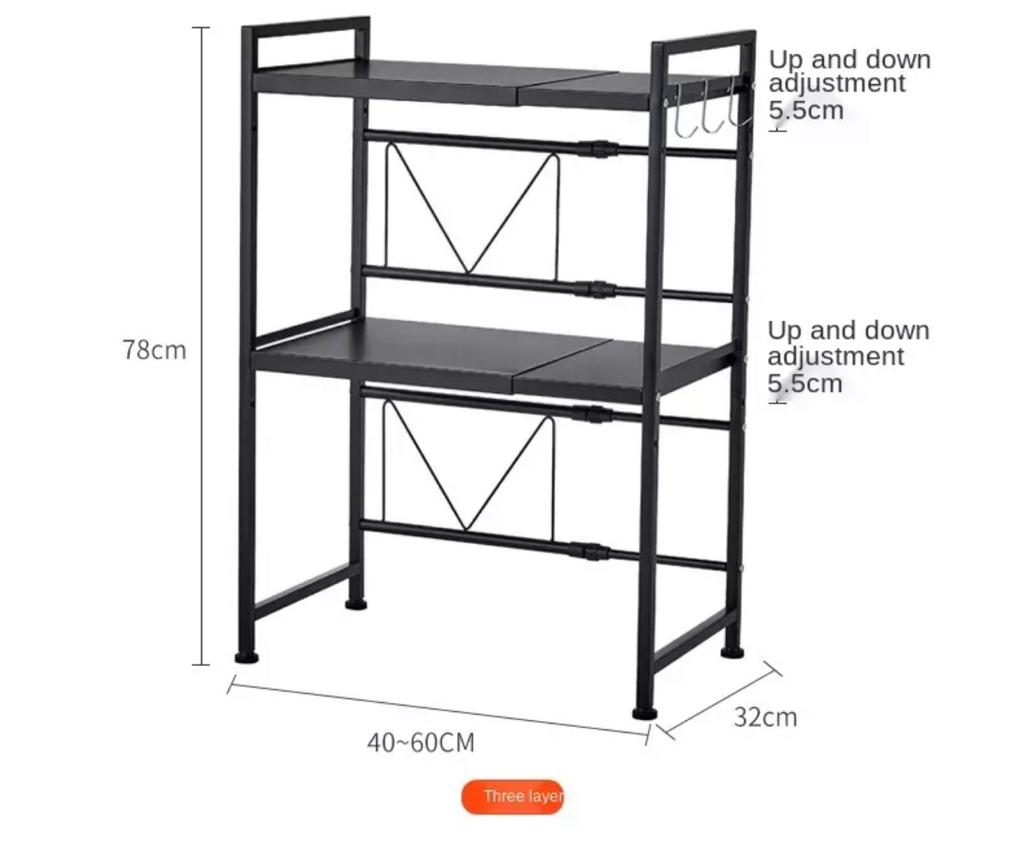 High Storage Capacity Retractable Microwave Oven Rack