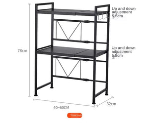 High Storage Capacity Retractable Microwave Oven Rack