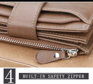 Men's Leather Wallet with Coins Pocket