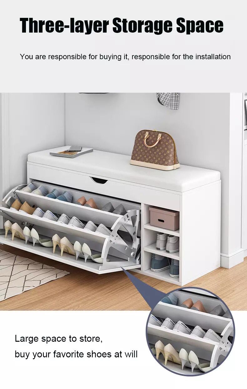 Large Capacity Shoes Cabinet with stool