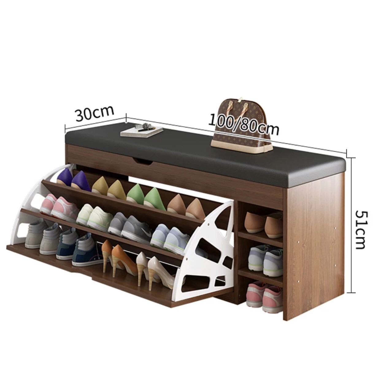 Large Capacity Shoes Cabinet with stool