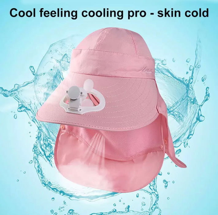 Summer Detachable Outdoor Anti-sun Brim Hat With Fan