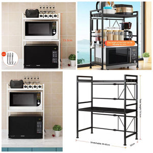High Storage Capacity Retractable Microwave Oven Rack