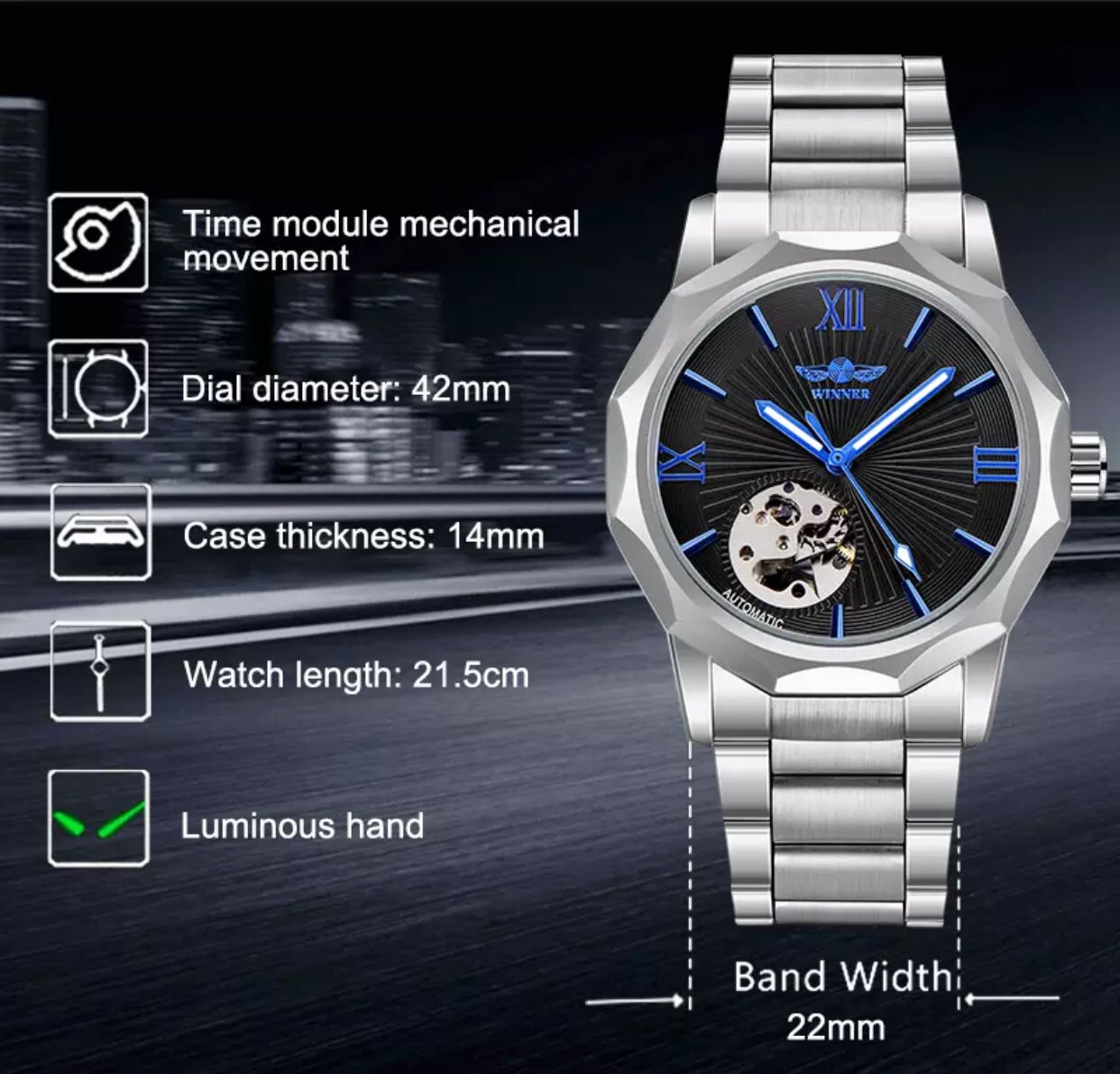 Winner Men's Automatic Luminous  Watch