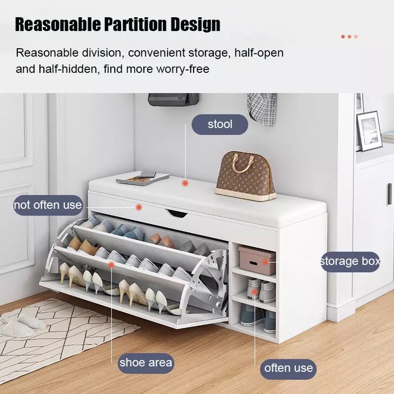 Large Capacity Shoes Cabinet with stool