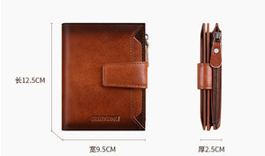 Men's Genuine Leather Wallet RFID Blocking Wallet